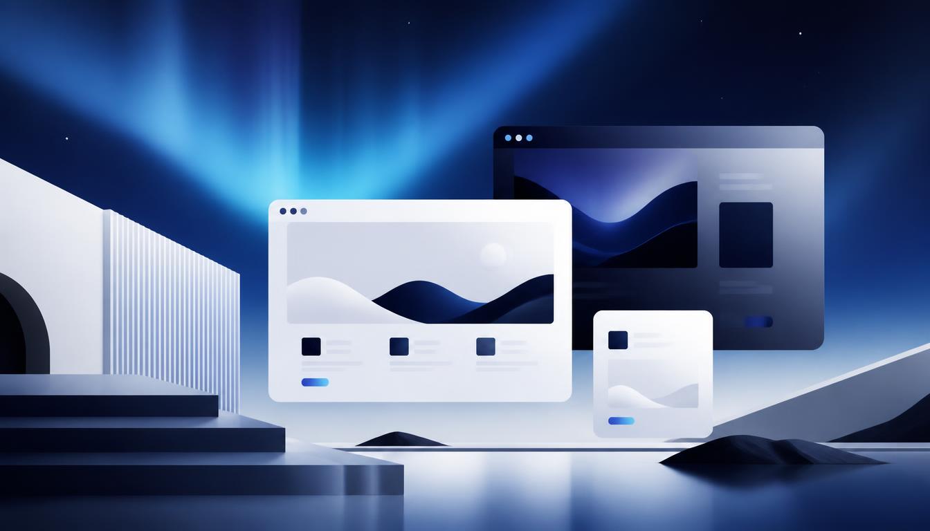 A clean, modern website preview on desktop and mobile